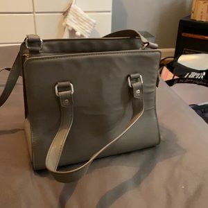 Grey cross body purse